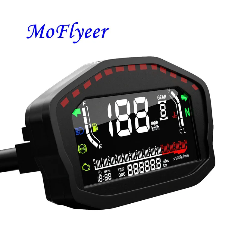 

Motorcycle Tachometer Motobike Digital Speedometer LCD Odometer Indicator Motocross Water Temperature ATV Meter ABS Fuel Gauge