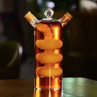 sharing mugs creative cocktail vodka brandy whiskey cup transparent double tube glass personality barware club cup