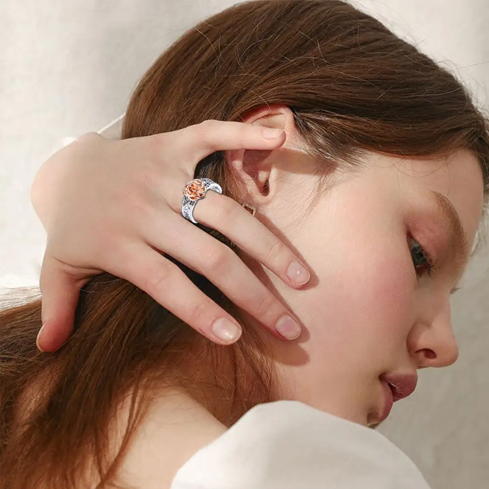 

Y Gold Color Rose Flower Ring For Women Retro Wedding Hot Sale Ring Party Jewelry I6N1