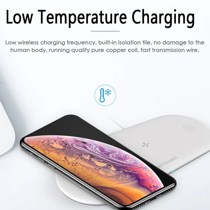 3 в 1 10 Вт Беспроводная зарядная станция Подставка для iPhone X XS Airpods док-станция i watch