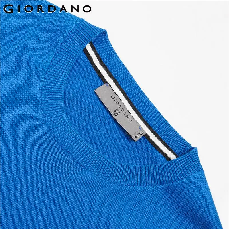 Giordano мужской джемпер с круглым вырезом под шею и длинными рукавами выполнен из