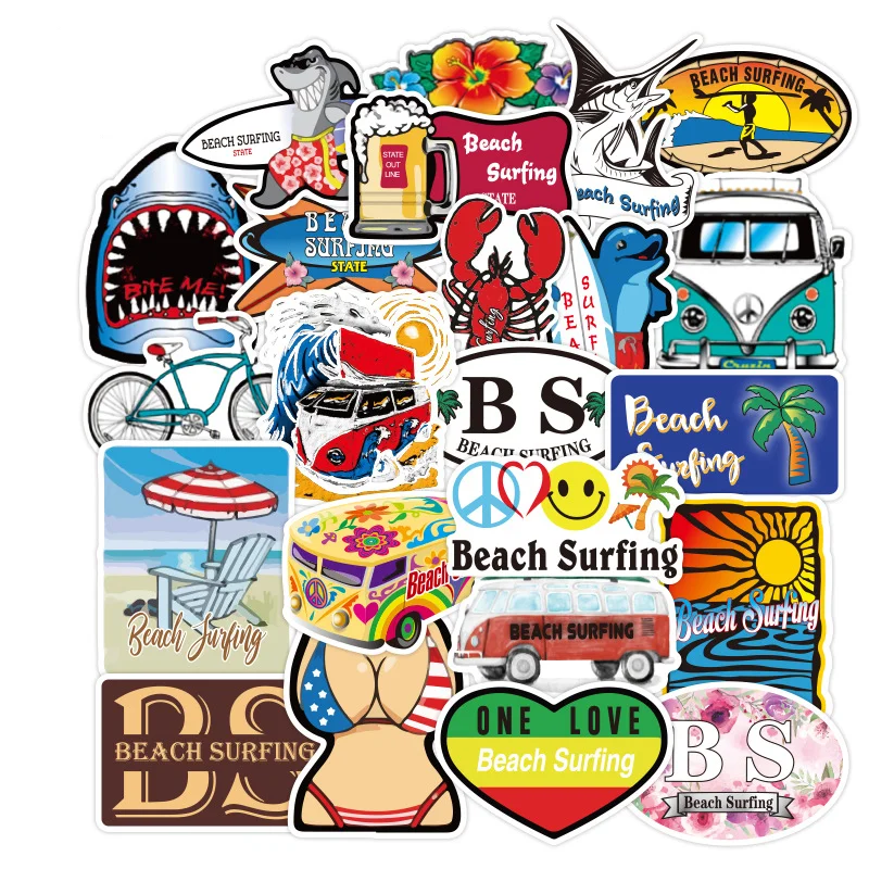

100PCS Wind Outdoor Beach Graffiti Sticker Waterproof Reusable DIY Suitcase Skateboard Laptop Phone Computer Sticker Toy
