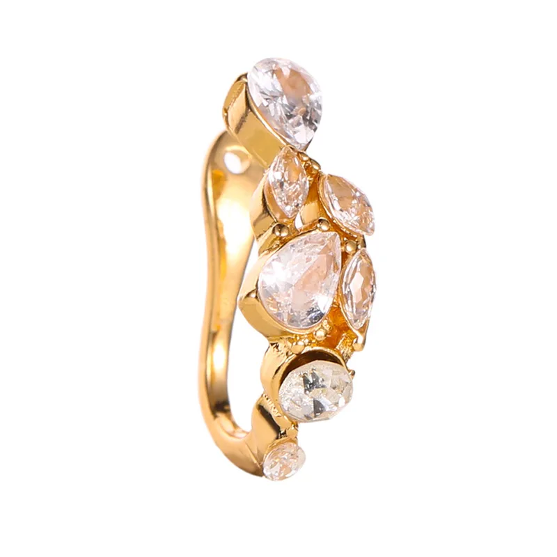 2020 модные серьги без пирсинга корейские милые манжеты с кристаллами кольцо для