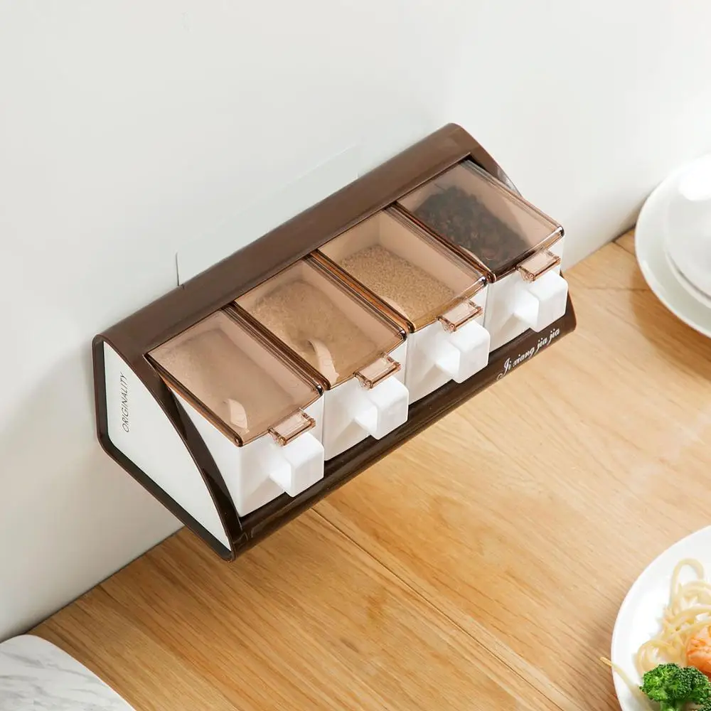 Настенная полка для специй с ложками без перфорации|Солонки и тара хранения| |