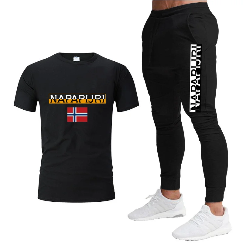 

Men Sportswear Set Fashion Leisure Brand Tracksuit Short Sleeve Tracksuit 2 Piece Sets 2021
