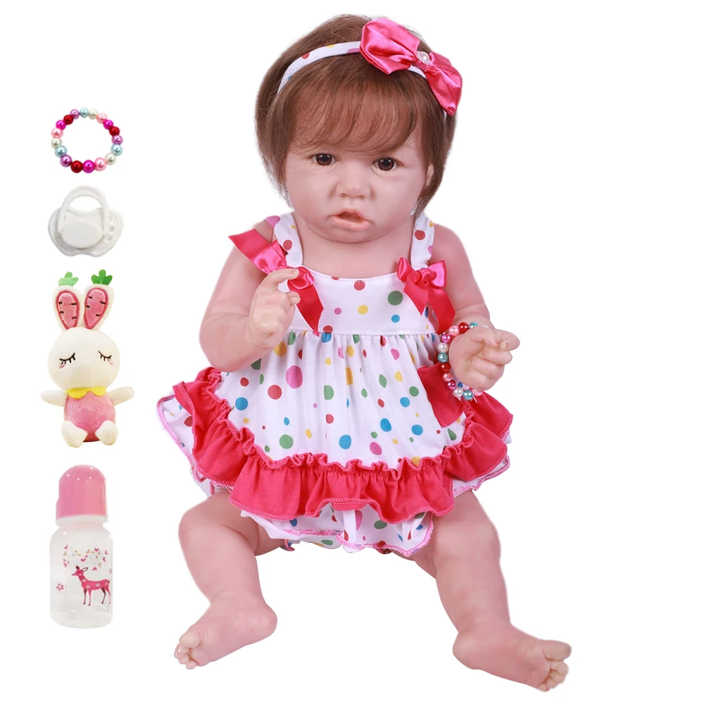 

23 ''58 см Прекрасный Bebe перерожденные куклы младенцы, полное тело виниловых так по-настоящему как живая кукла в Бразилии для детей преддошкол...