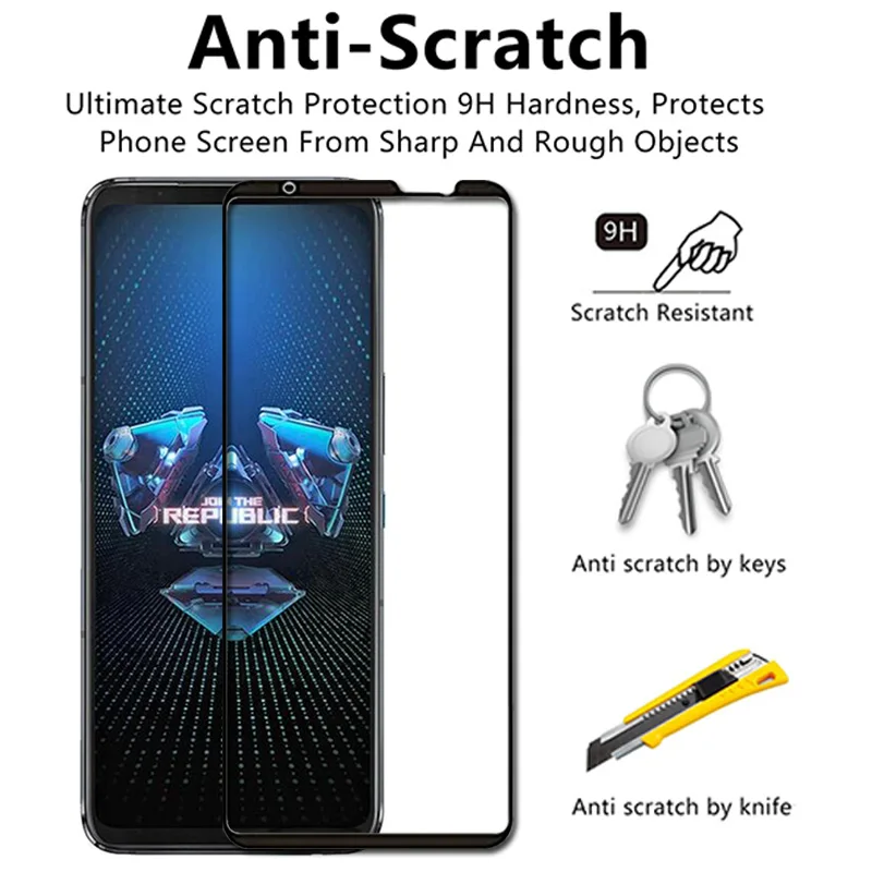 3Pcs/Lot Full Glue Full Cover Tempered Glass For Asus ROG Phone 5 ZS673KS 9H Screen Protector For ROG Phone 5 Protective Glass