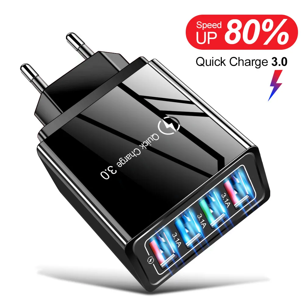 Зарядное устройство для мобильного телефона Quick Charge 3,0 USB зарядное устройство QC3.0 QC4.0 быстрое зарядное устройство для iPhone samsung Xiaomi huawei планшет USB адаптер