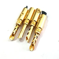 8 50pcs hifi diy gold plated electrical plugs 5mm audio jack banana bfa plug connector speaker cable connector