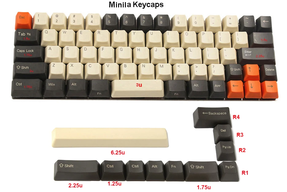 Колпачки для клавиш Minila толстые колпачки из углеродного волокна механических