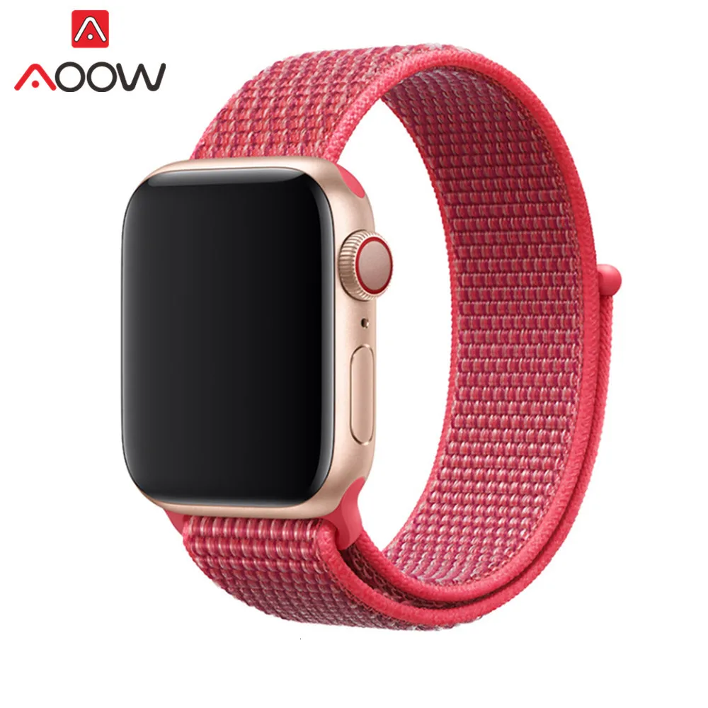 Цветной нейлоновый ремешок для часов Apple Watch 38 мм 42 мм 40 мм 44 мм тканый холщовый ремешок на липучке браслет для часов iwatch 1 2 3 4
