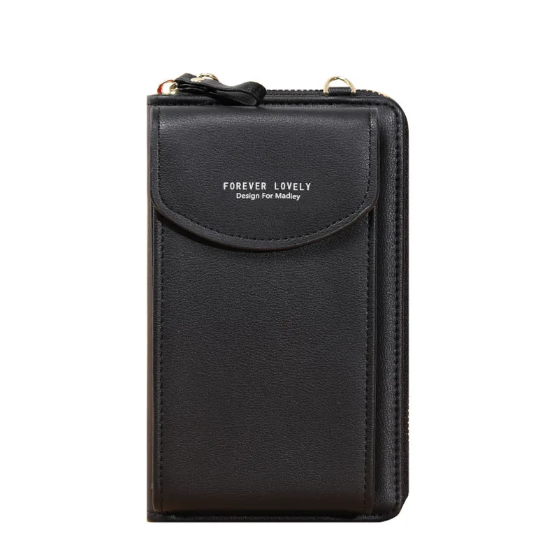 

PU Women's Mobile Phone Bag Large Capacity Leather Wallet Girl's Zipper Shoulder Bag Messenger Bag Mini Bag