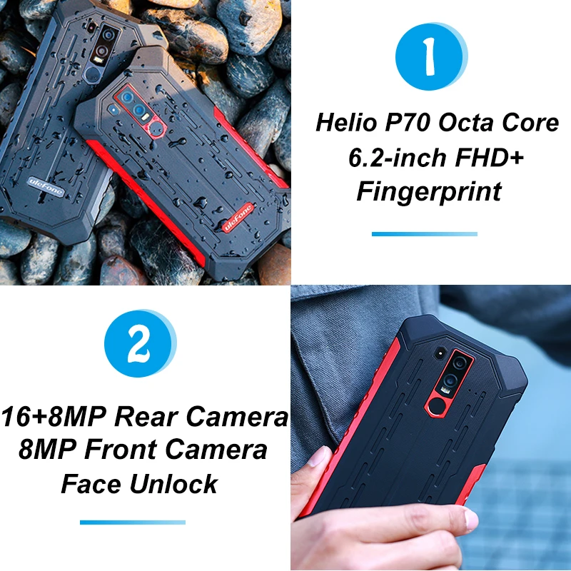 Ulefone Armor 6S прочные мобильные телефоны 6 2 &quotHelio P70 6G + 128G 16MP 8MP Face ID NFC Беспроводная