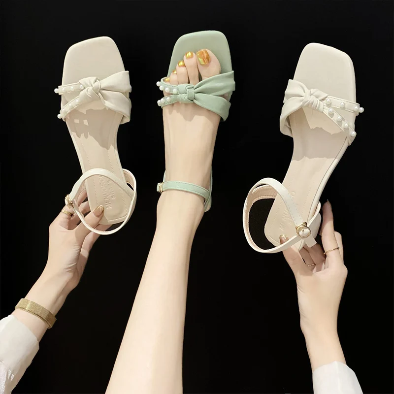 

Clear Heels Beige Heeled Sandals Med 2021 Summer Comfort Shoes for Women Espadrilles Platform Black Medium High Girls Block Fash