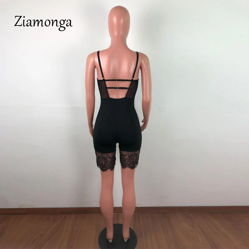 Ziamonga, кружевные женские комбинезоны, спортивный костюм, сексуальный комбинезон с вырезами, женские комбинезоны с v-образным вырезом, вечерние комбинезоны