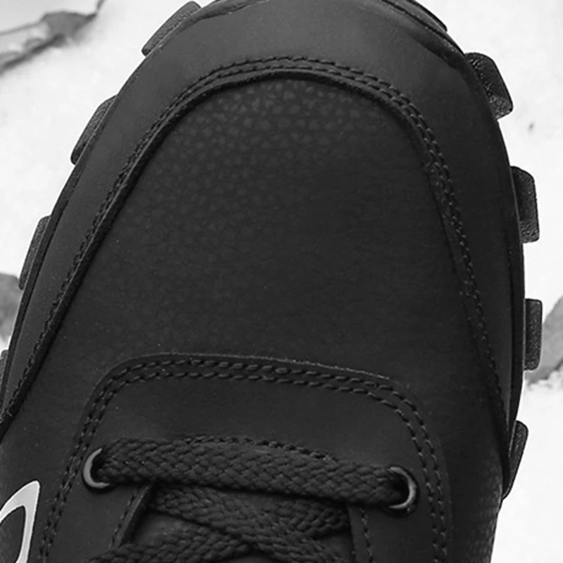 Кожаные спортивные зимние ботинки с флисовой подкладкой утолщенная