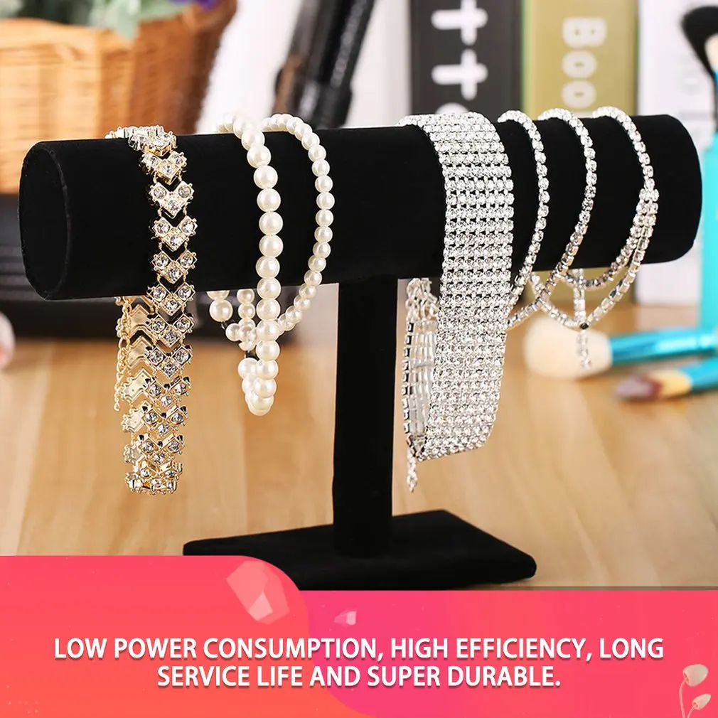 Chain Watch T-Bar Rack Jewelry Hard Display Stand Holder Organizer 2018 Black Flannelette Bracelet | Инструменты
