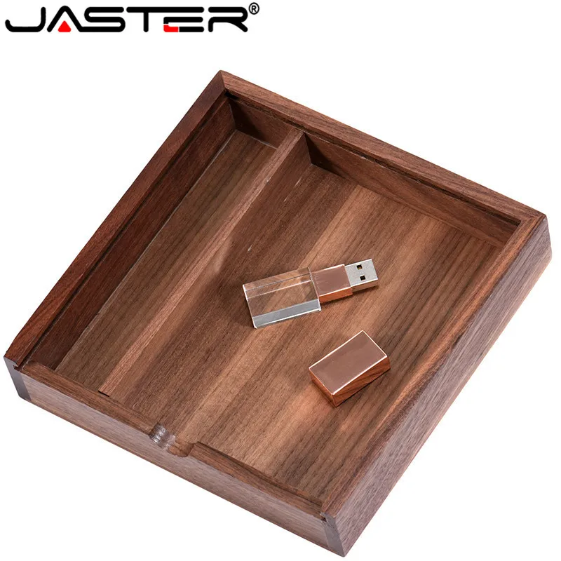 JASTER 1 шт. бесплатный логотип ореховый фотоальбом уникальный кристалл usb + коробка