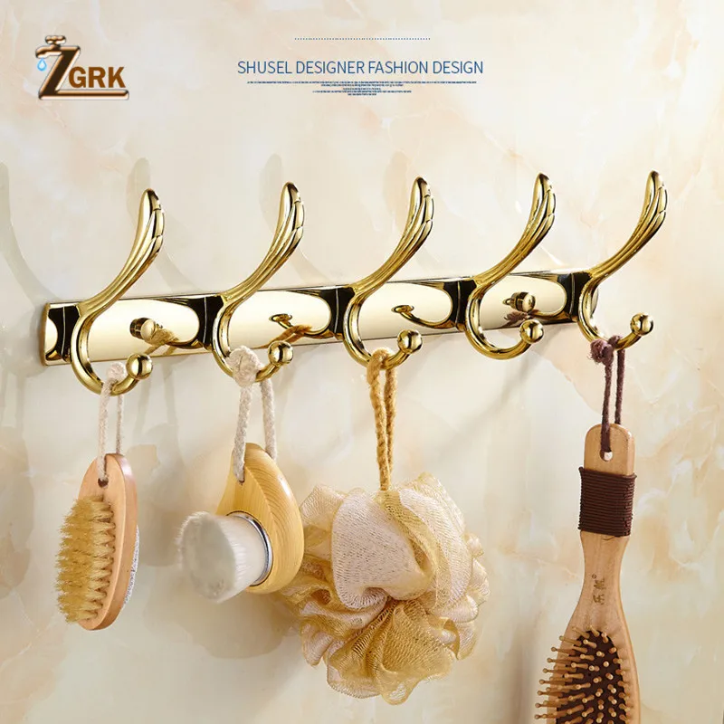 zgrk luxury crystal bathroom accessories set gold polished bath hardware set wall mounted bathroom products banheiro free global shipping