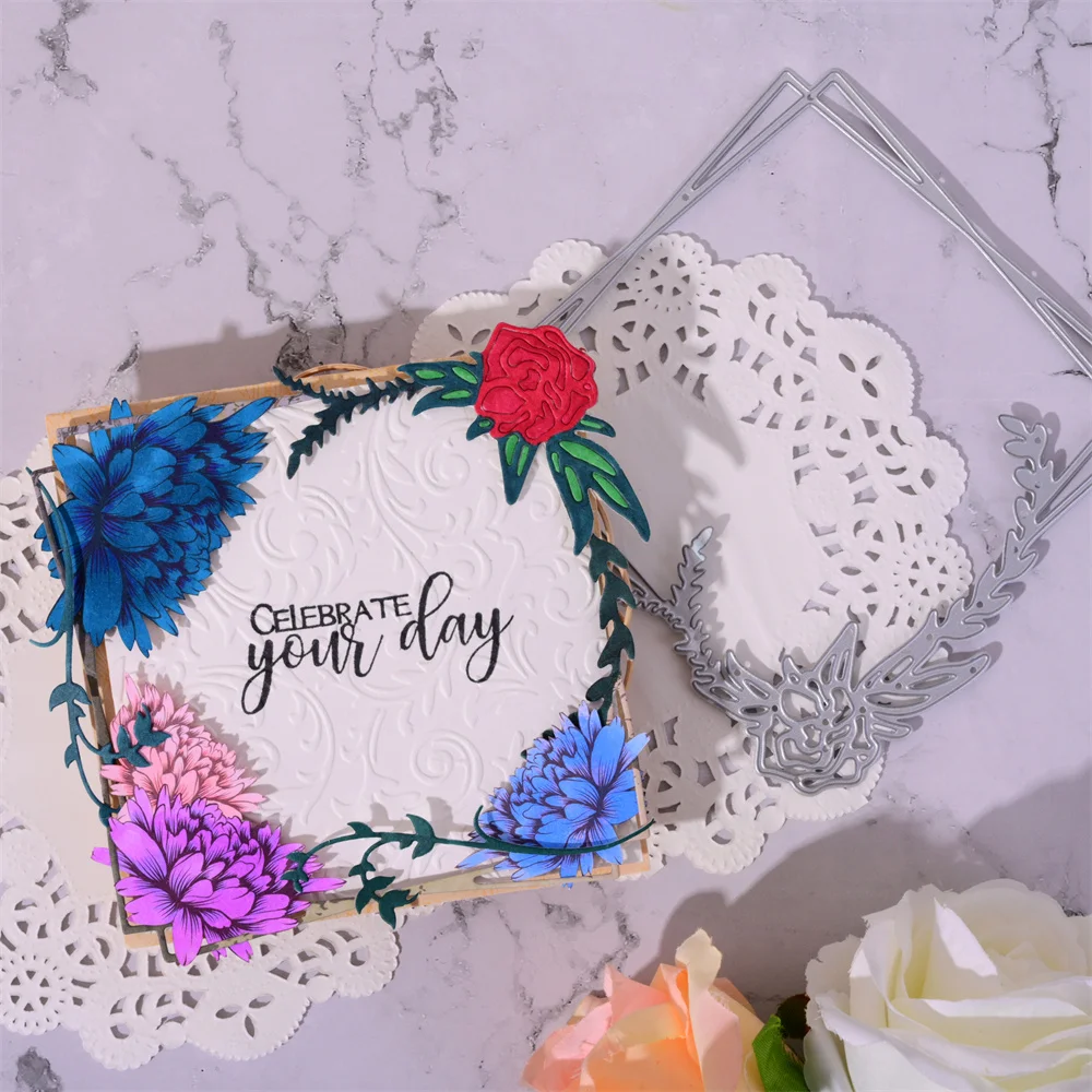 

InLoveArts Craft Flower Corner Metal Cutting Dies New DIY Emboss Stencil Scrapbooking Dies For Card Making 2021 Frame Dies Cuts