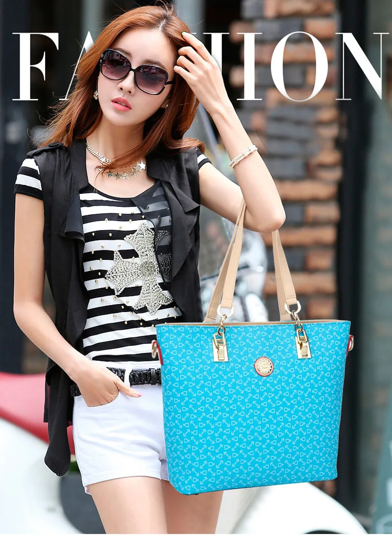 Autumn New Fashion Women's Bag 6 Piece Set Plaid Bag Lady Slung Hand Bag Shoulder Messenger Composite Bag