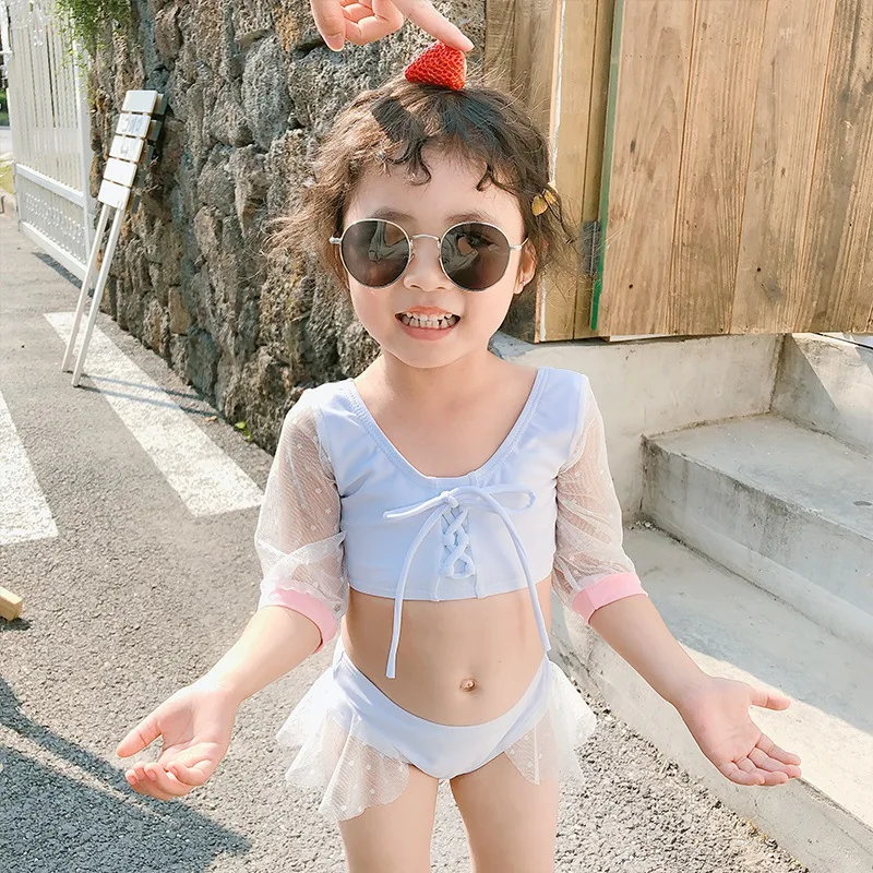 Купальник детский кружевной для девочек пикантный купальный костюм с детское