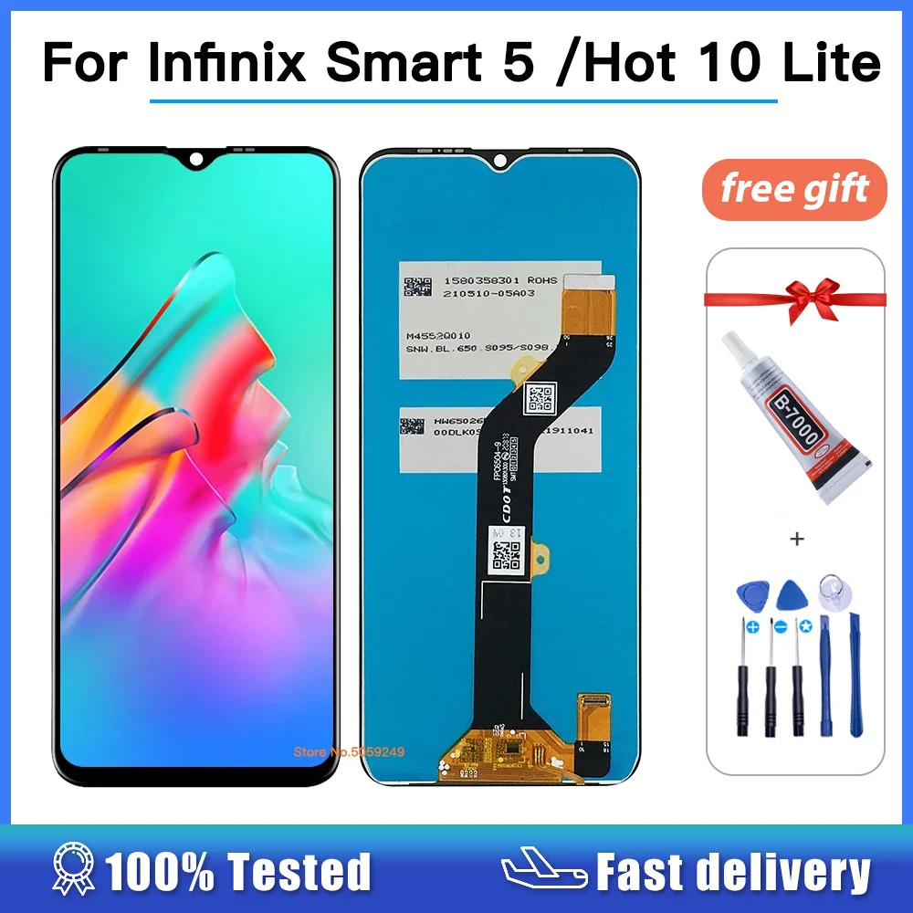 

6.6" Original LCD For Infinix Hot 10 Lite X657B LCD Display Touch Screen Digitizer Assembly For Infinix Smart 5 X657 X657C