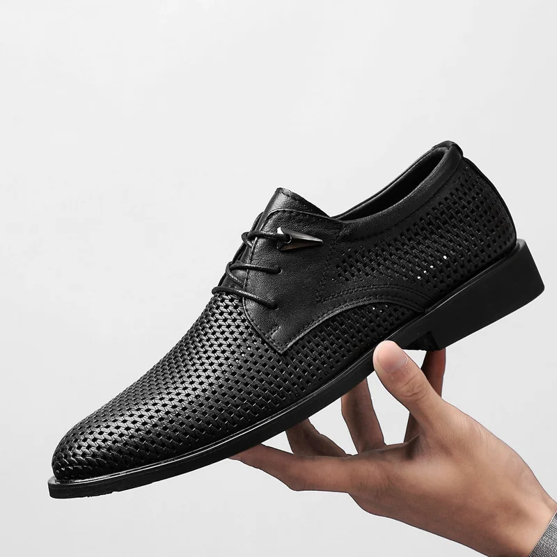 

Мужские повседневные кожаные туфли, черные туфли на плоской подошве для весны, 2020