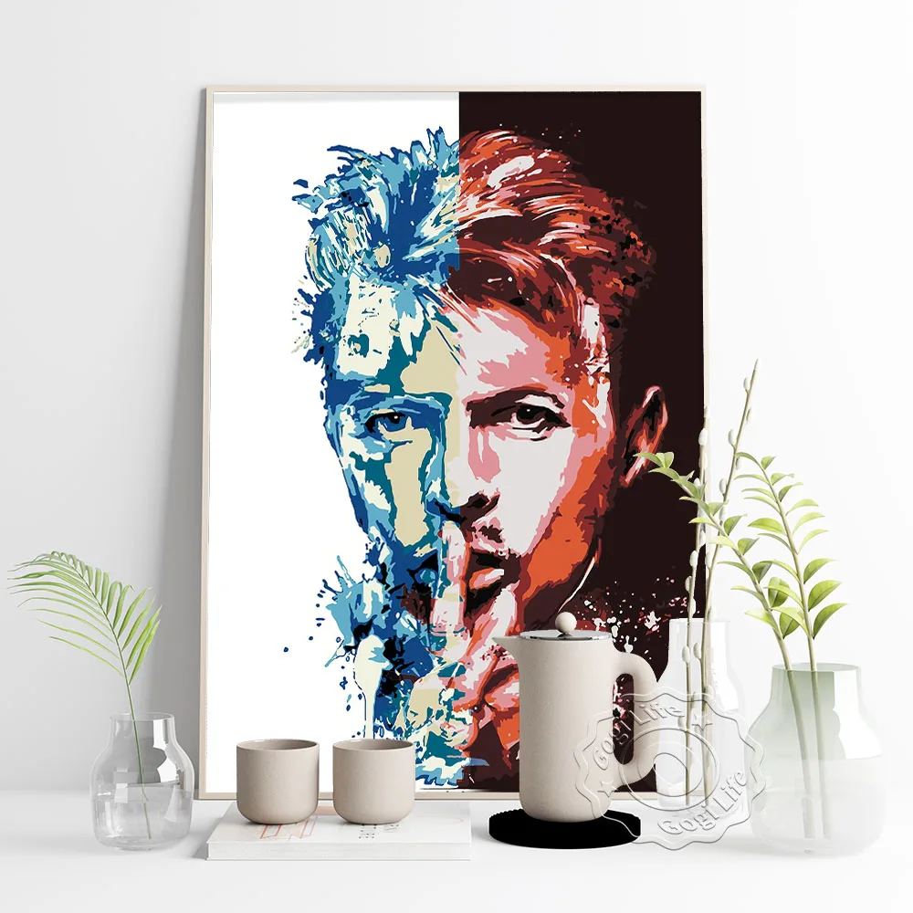 

England Rock Musician David Bowie Canvas Painting Poster, Pop Rock Music Star Bowie Vintage Art Wall Stickers, Fans Collection