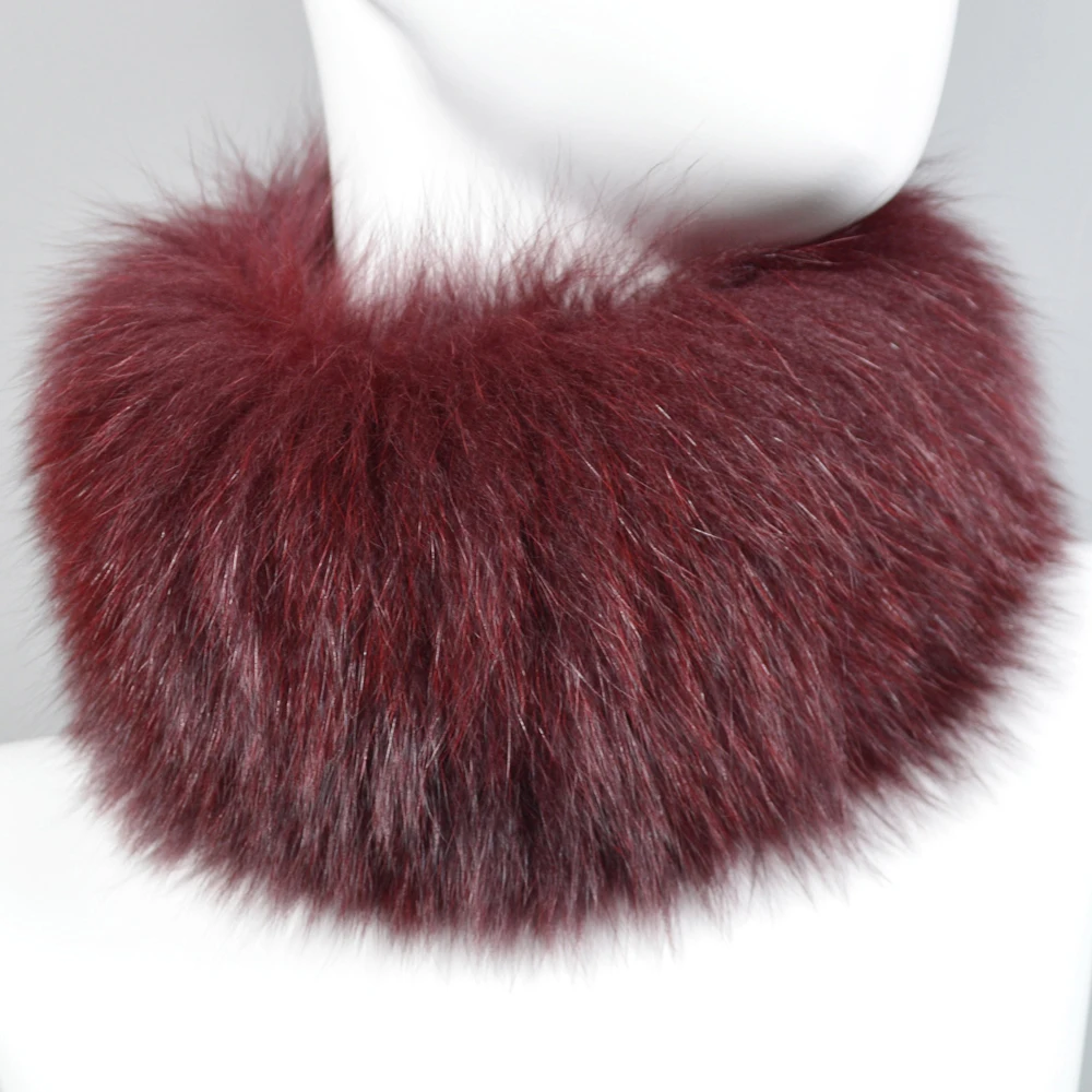 Зимний брендовый женский шарф из натурального Лисьего меха теплый вязаный