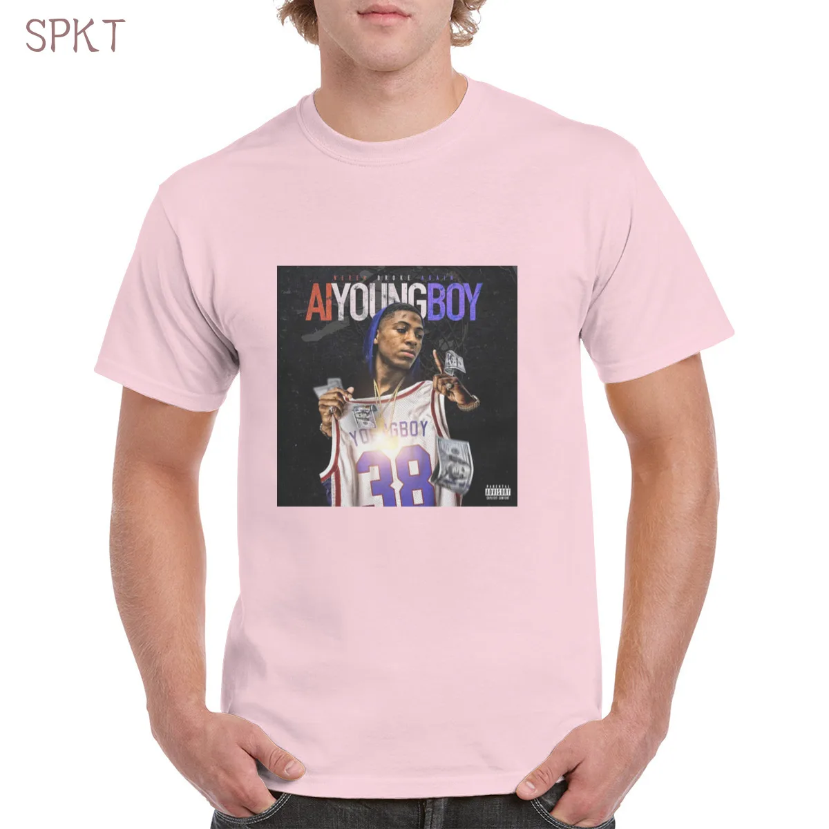 

Street hip hop rolling men's t shirt Never Broke Again YoungBoy Pattern printing T-shirt Gothic punk casual women/men T-shirts