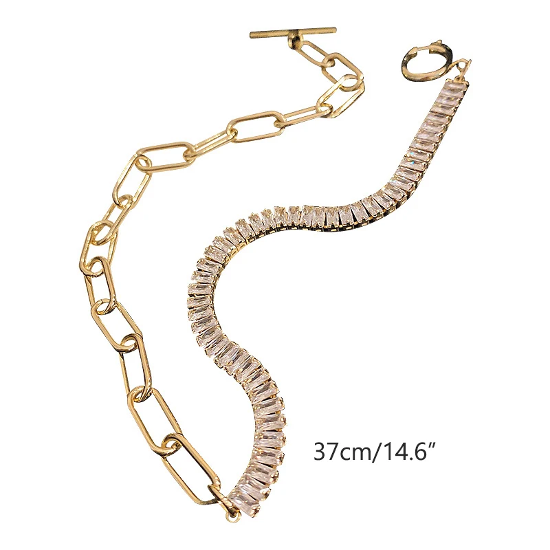 Женское колье с цирконом подвеской в стиле панк|Колье| |