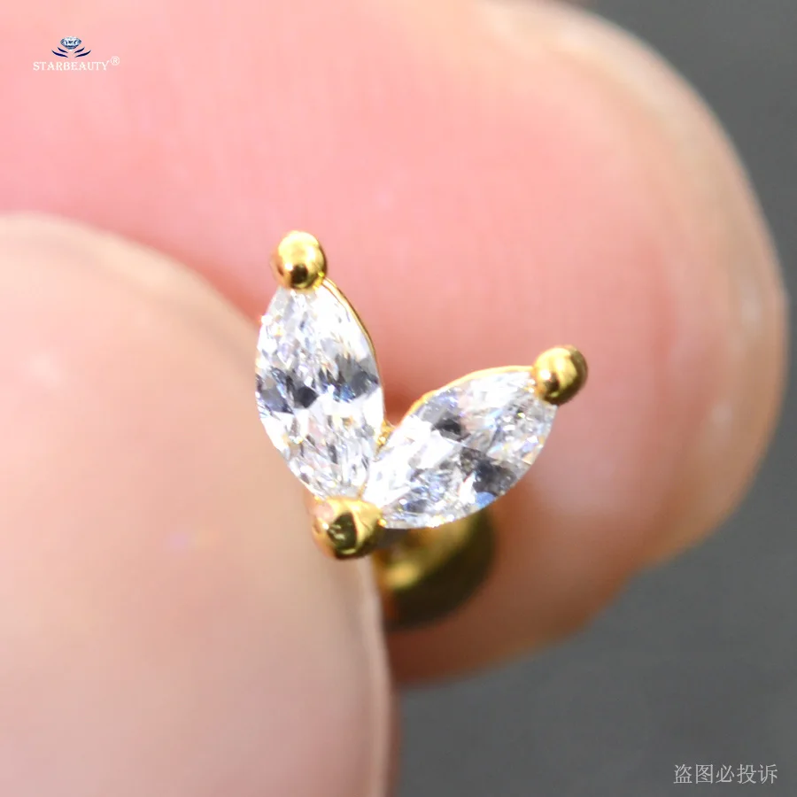 M5312 Gold Starbeauty 1 шт. 1,2x6 мм 16 г кристаллическая Звезда Луна Корона спиральные украшения для пирсинга серьги на Козелок шпильки хрящевой пирсинг уха Oreja - Окраска металла: M5312 Gold