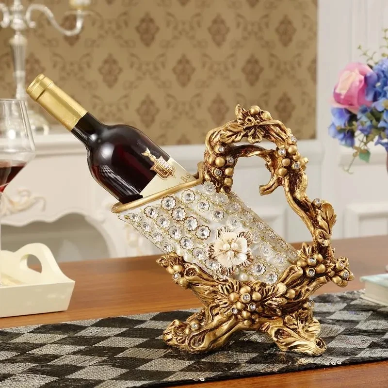 

Red Wine Holder living room luxury wine cabinet decorations High foot wine glass holder household wine bottle rack