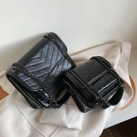 vintage fashion female square bag 2020 new high quality oil leather womens designer handbag chain shoulder messenger bag purses