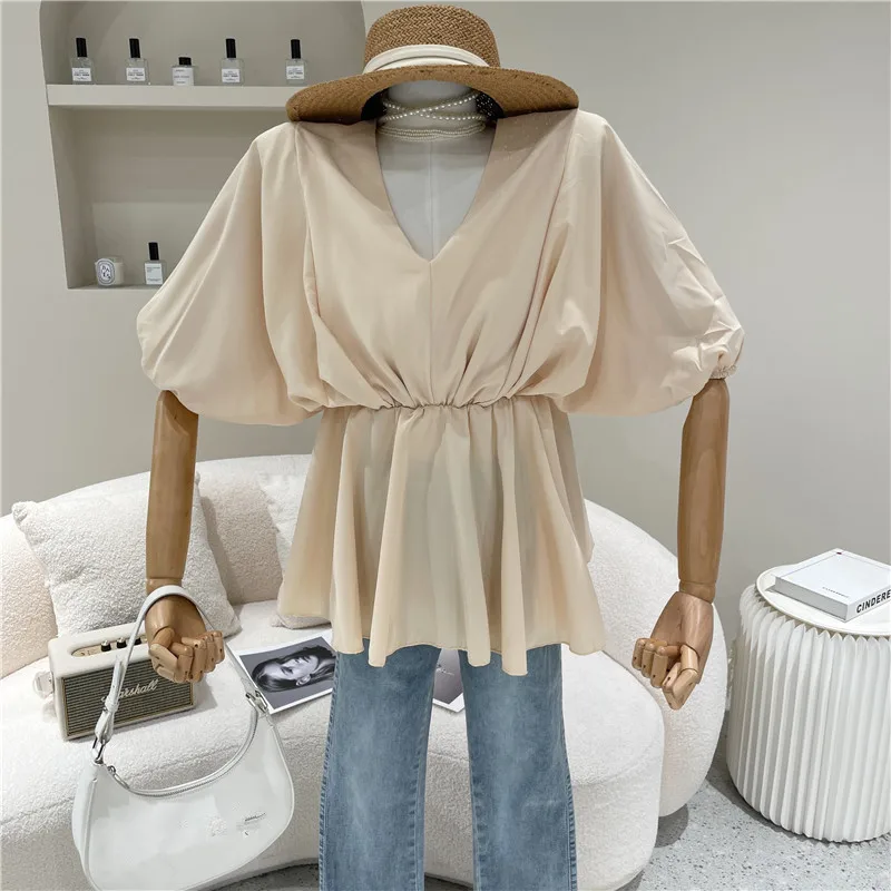 

NewWomen's Spring Summer 2021 Fashion NEW Design sense V-neck loose Shirt