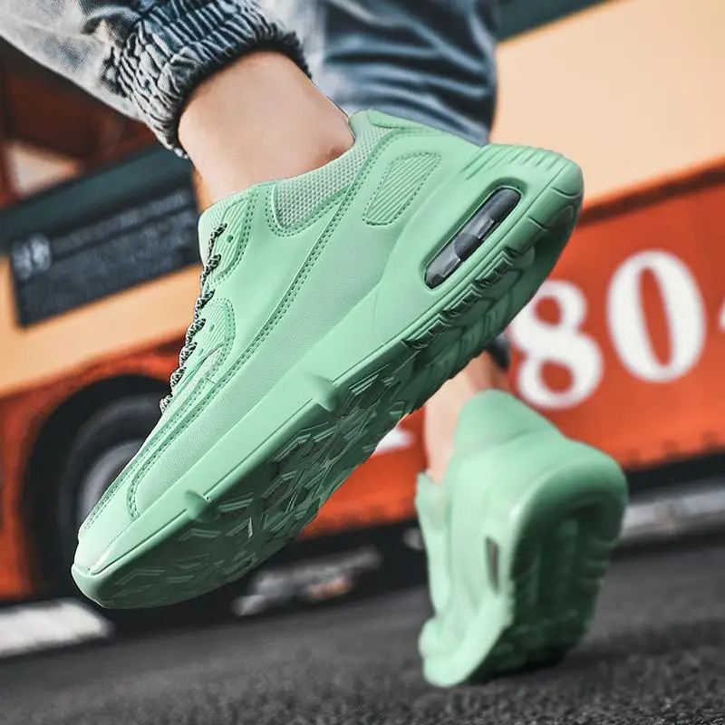 

Damyaun Breathable Running Shoes 44 Air Cushion Solid Color Men's Sneakers Fashion Lightweight Casual Mens Sports Jogging Shoes