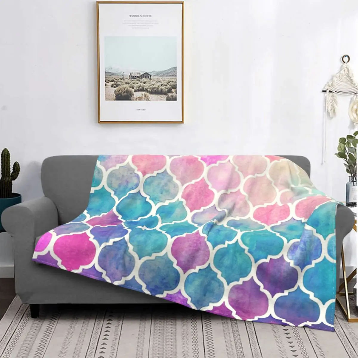 

Manta marroquí de colores Pastel, colcha a cuadros para cama, sofá a cuadros, manta de lana, colcha de Picnic