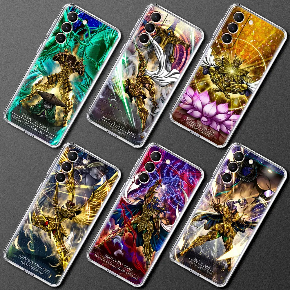 

Saint Seiya Knights Clear Phone Case For Samsung Galaxy S20 FE S21 Ultra S10 Plus 5G S10e S9 S8 S7 Anti-knock Silicone Cover Cas