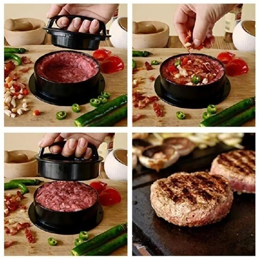 

ABS Hamburger Maker Hamburger Press Round Shape Non-Stick Press Maker Grill Beef Chef Patty Meat Hamburger Burger Mold Cutl D0N2