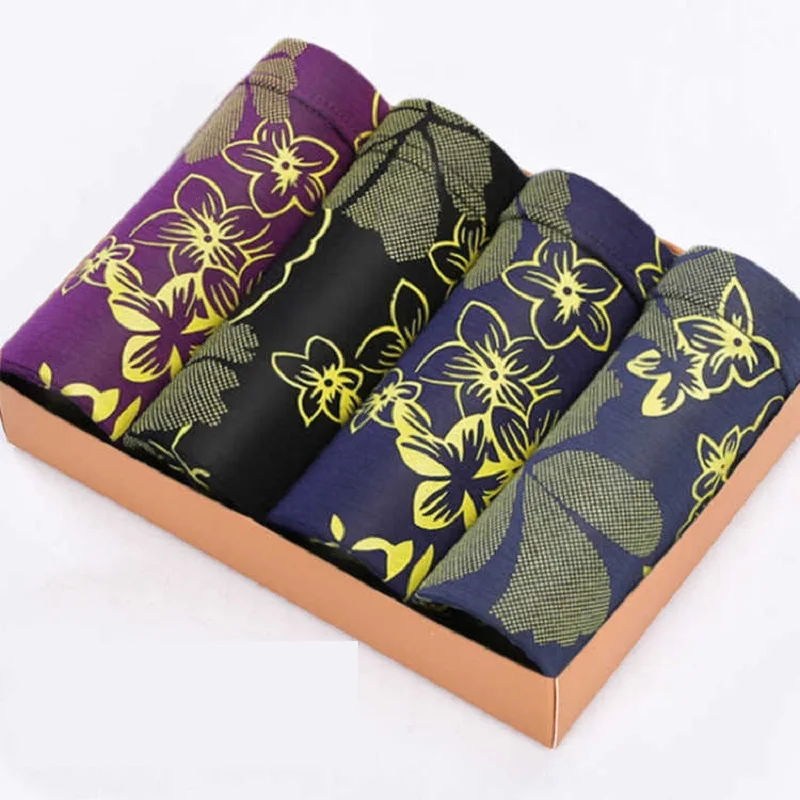 Трусы боксеры мужские 4 шт./лот модал дышащие удобные мягкие шорты пикантное