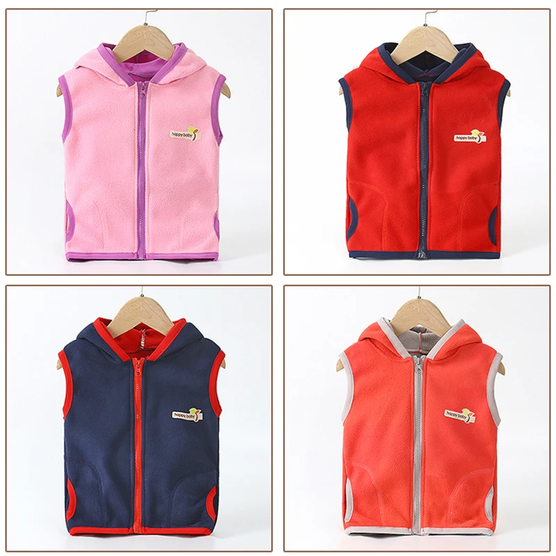 Жилет для мальчиков и девочек Теплый детский жилет Верхняя одежда из флиса