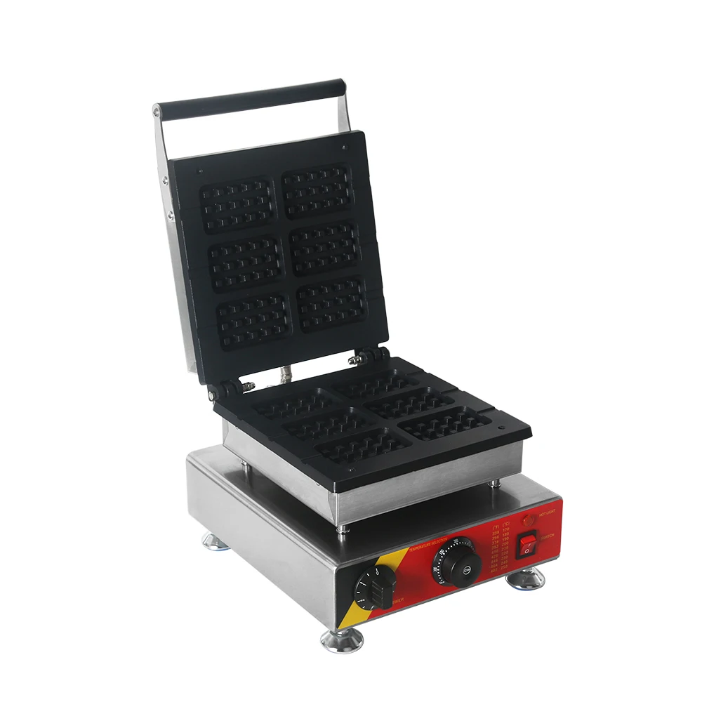 ITOP профессиональная электрическая вафельница 1500 Вт 6 квадратных яичных пузырей