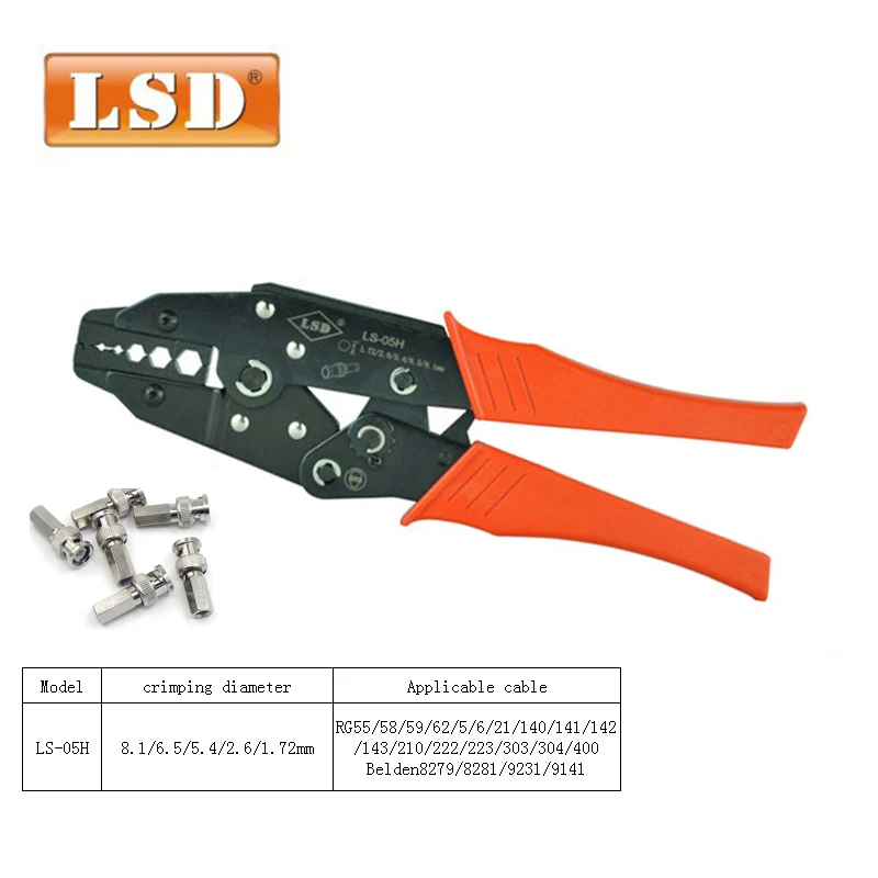 RG58 RG59 RG6 коаксиальный кабель обжимной инструмент использовать для обжима BNC SMA