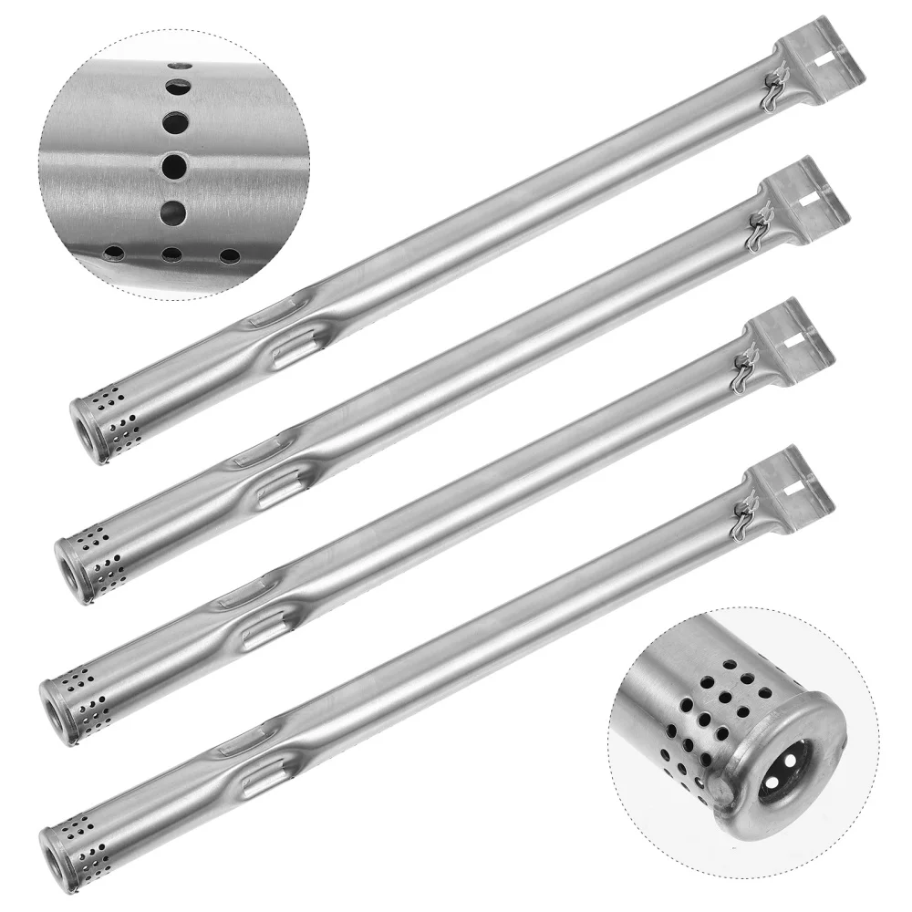 

4pcs Stainless Steel Gas Grill Burner Tube Replacement Parts Oven Burner Replacement BBQ Outdoor Steel Gas Grill Accessories