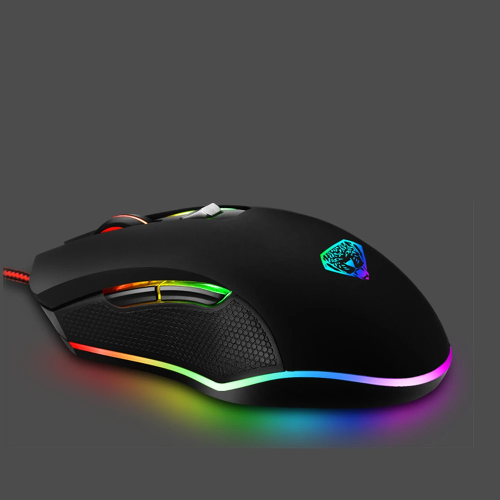 Игровая мышь с подсветкой 3200 Точек на дюйм оптическая игровая 4 Регулируемый