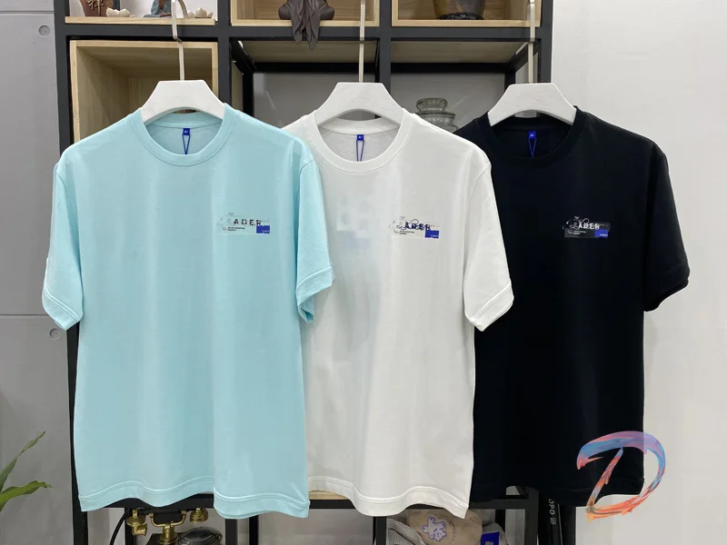 

Летняя футболка с надписью ADER ERROR, высококачественные мужские и женские повседневные футболки с короткими рукавами и лентами из алюминиево...