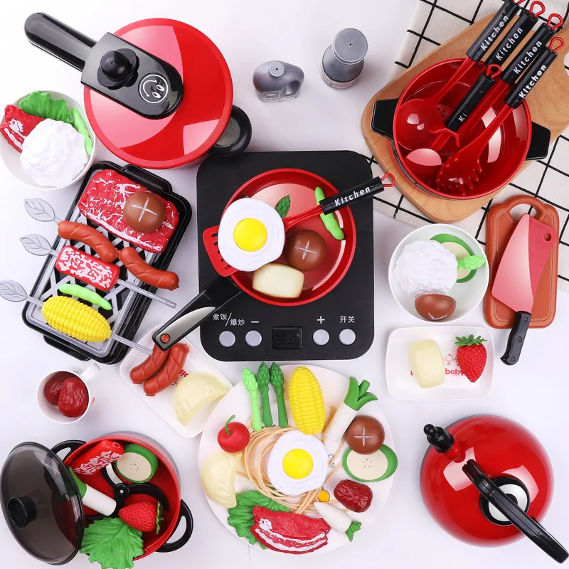 

Игрушки для детей, детская кухня, Игрушки для маленьких девочек, горячий горшок, ролевые игры, кухонные игрушки, набор кастрюль и сковородок