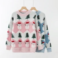 2020 autumn winter new christmas sweater christmas tree snowman pullover sweater women