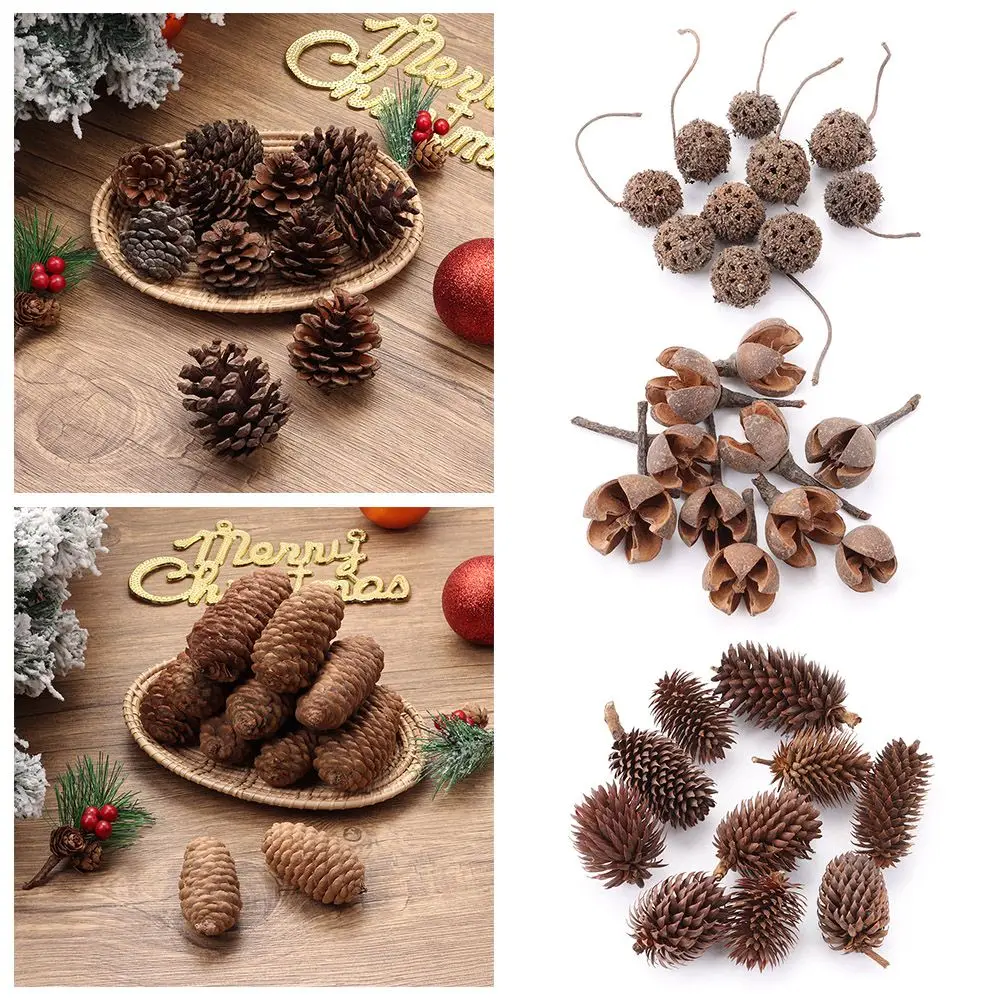 

10Pcs Home Photo Props DIY Garland Wedding Xmas Tree Ornament Pinecone Dried Plants Natural Pine Cones Wedding Party Supplies